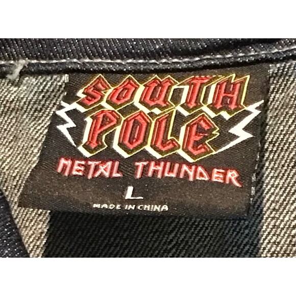 South Pole Men’s Metal Thunder 100% Denim Jacket Size Large NWT Southpole Jeans - Picture 5 of 5